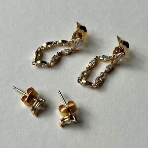 Crystal Marquise Stud Earrings Set | Anthropologie
